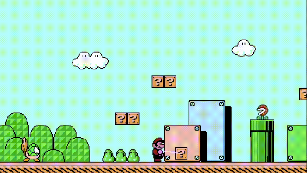 Custom power-up block interaction in Super Mario Bros. 3 Recreation